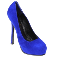 Туфли YVES SAINT LAURENT женские, синие, замшевые